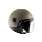 Casco EL'JETTIN 6.0, un casco demi-jet in policarbonato. Finitura sabbia opaco. Di TUCANO URBANO.